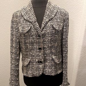 Alfani black and white‎ twead blazer